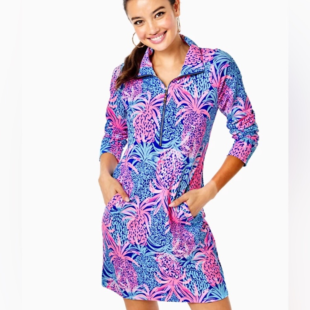 NWOT- Lilly Pulitzer Upf 50+ Skipper Printed Popover Dress in Blue Lyst -